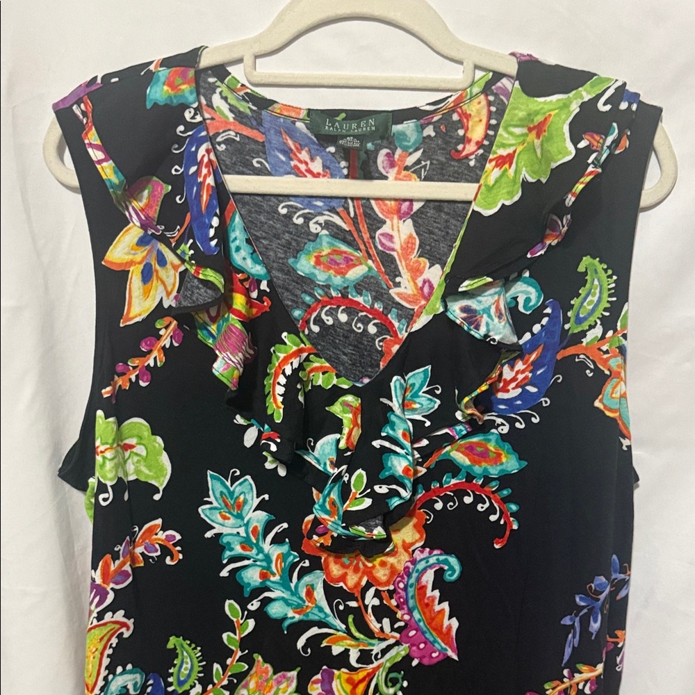 Lauren Ralph Lauren Black Floral Midi Dress - Picture 3 of 4